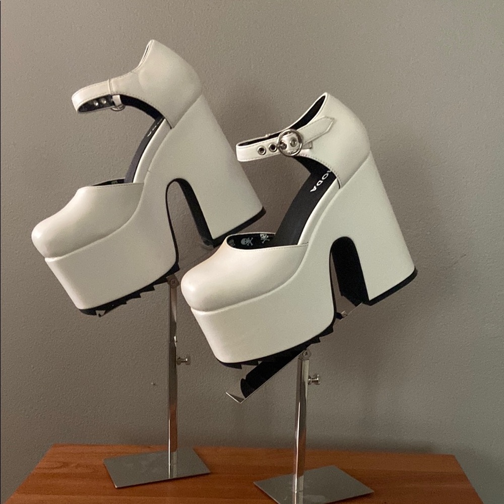 White Chunky Platform Mary Jane